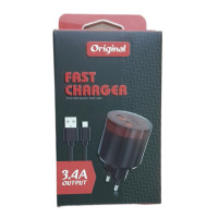 Original fast charger 3.4A Output 2USB And data cable