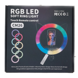 CM-26 RGB LED Soft ring light Touch remote control 12 inch